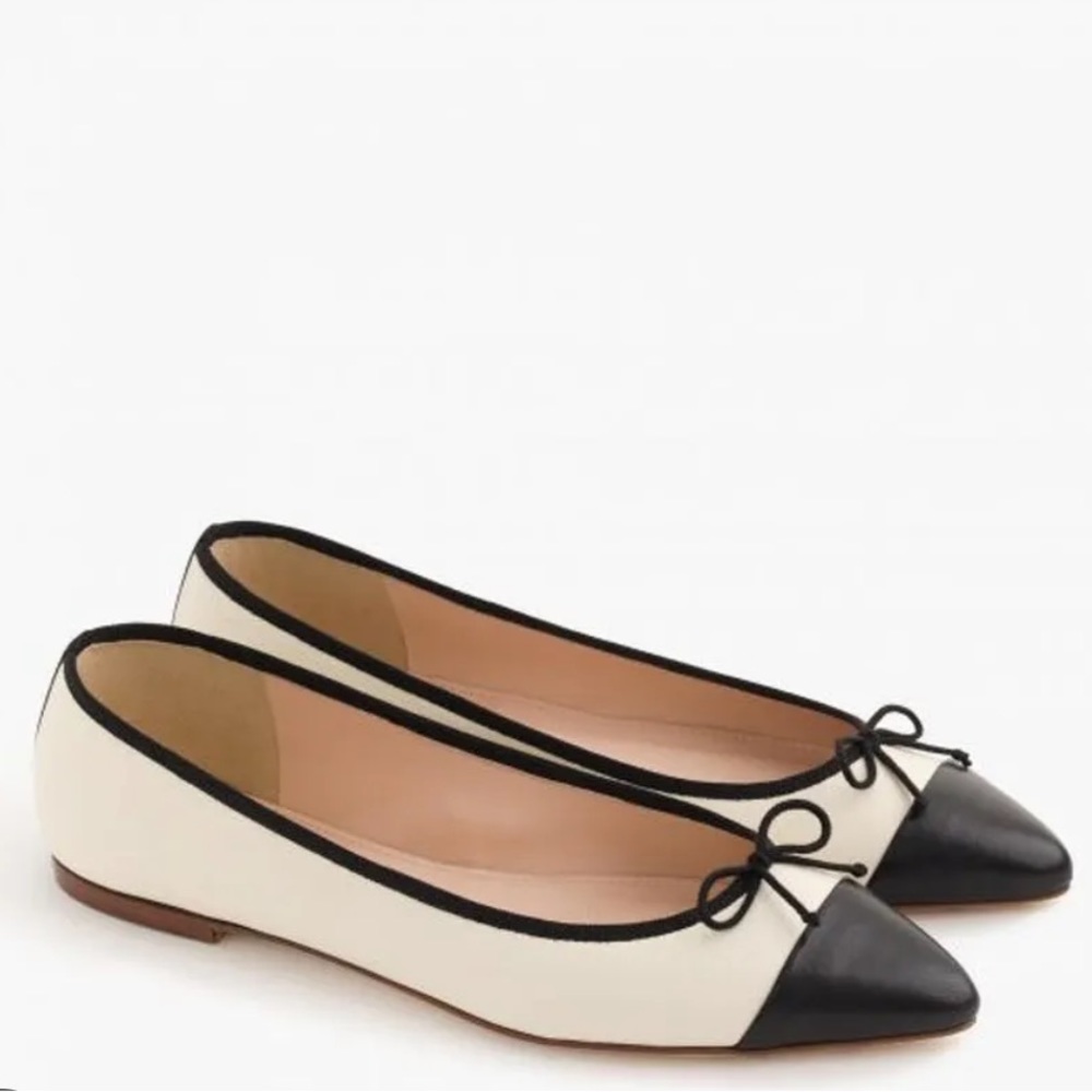 J. Crew | Gemma leather cap toe point ballet flat (8)